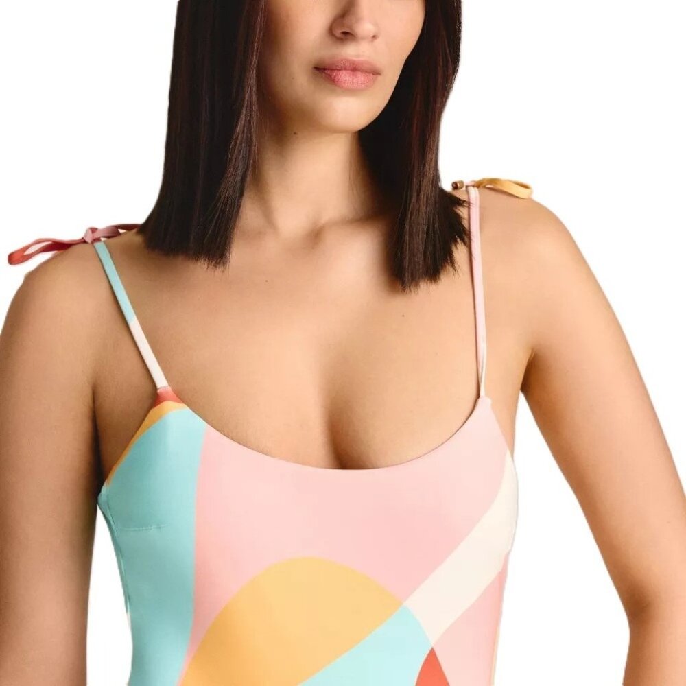 Vitamin A Multicolor Stained Glass Scoop Neck 1 Pc Swimsuit - Size XS 0-2 - Picture 2 of 7
